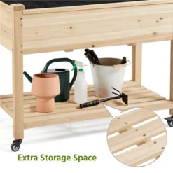 Yaheetech Elevated Garden Bed With Wheels For Vegetables Flowers Wood -Furniture GUEST 9d896601 9e9b 4167 bb80 30bb19c4afff