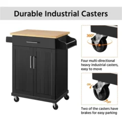 Yaheetech Rolling Kitchen Island Kitchen Cart With Towel Rack & Drawer -Furniture GUEST 9dae8efb 5932 4258 87a7 235374ea6f18