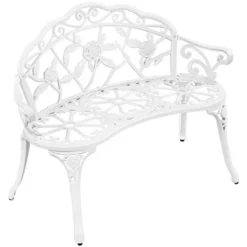 Yaheetech Outdoor Metal Bench Patio Park Bench -Furniture GUEST 9e2327ba 5b24 4bfa a8ae ca7da338702d