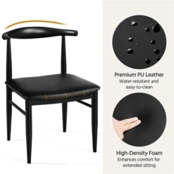 Yaheetech Set Of 2 Modern Dining Chairs Armless Chairs With Metal Legs -Furniture GUEST 9e3391d5 16f4 4dd1 8dd8 5b9e473d1b16