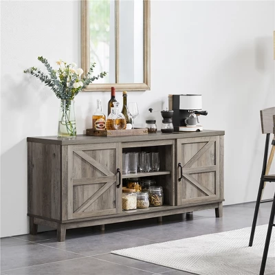 Yaheetech Farmhouse TV Stand For TVs Up To 65in Entertainment Center With Storage Cabinet 2 Yaheetech Farmhouse TV Stand For TVs Up To 65in Entertainment Center With Storage Cabinet - Image 2