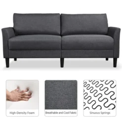 Yaheetech Modern Loveseat Sofa Couch 2-Seater Linen Fabric Upholstery Sofa Couch-Gray -Furniture GUEST 9ede0dcc 4b44 4650 9b86 2f33b49a3b63