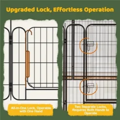 Yaheetech 20inch Tall 8 Panels Foldable Dog Playpen Puppy Fence With Door For Outdoor Indoor Use -Furniture GUEST 9f16be3c 0a71 4377 a73a b2dac902bf78