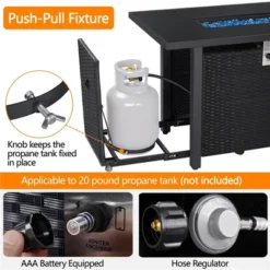 Yaheetech Outdoor Gas Fire Pit Table 43 Inch With Tempered Glass Tabletop -Furniture GUEST 9f6747dc 2e78 4d4e 9578 fef09d827fa0