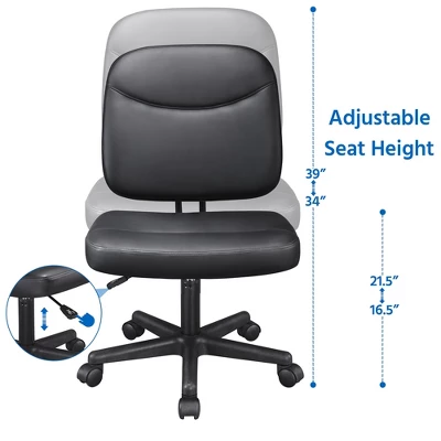 Yaheetech Armless Office Chair Mid-Back Task Chair Adjustable Desk Chair,Black 6 Yaheetech Armless Office Chair Mid-Back Task Chair Adjustable Desk Chair,Black - Image 6