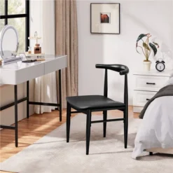Yaheetech Set Of 2 Modern Dining Chairs Armless Chairs With Metal Legs