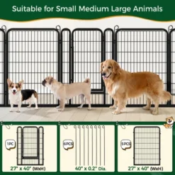Yaheetech 6 Panels Dog Playpen Panels Metal Dog Cat Exercise Barrier, Black -Furniture GUEST a00acfc0 d6b1 490e b5ba 7c594286a9bf