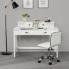 Yaheetech Modern Computer Desk Work Station With Removable Floating Organizer White