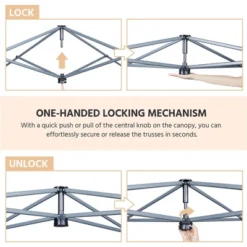 Yaheetech 10x10ft Pop-up Canopy With One-Push-To-Lock Setup Mechanism -Furniture GUEST a1e09574 776a 42dd ae54 a163f4a10e76