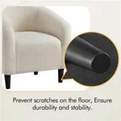 Yaheetech Upholstered Armchair Accent Barrel Chair -Furniture GUEST a28213fc 9a71 49e4 93c3 67cfe7a93199 1