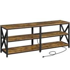 Yaheetech Vintage 3-layer TV Stand TV Console With Power Outlet -Furniture GUEST a2d32c25 d7b8 4a4b 8f09 04cdf44d4dd6
