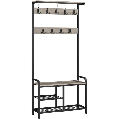 Yaheetech 72"H Multifunctional Hall Tree Entryway Coat Rack With Top Shelf 7 Yaheetech 72"H Multifunctional Hall Tree Entryway Coat Rack With Top Shelf - Image 7