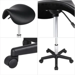 Yaheetech Rolling Saddle Stool Hydraulic Adjustable Salon Chair -Furniture GUEST a44453b3 b16f 4eeb 943d 3920e763f8ca