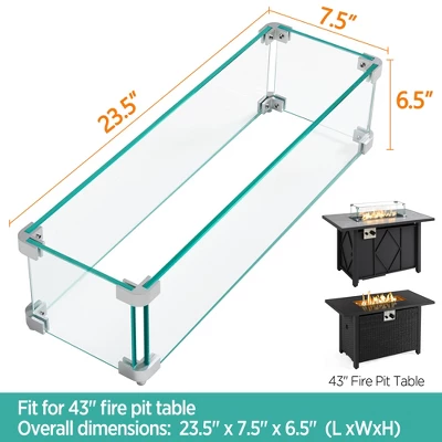 Yaheetech Tempered Glass Wind Guard Fence Fire Pit Table 2 Yaheetech Tempered Glass Wind Guard Fence Fire Pit Table - Image 2