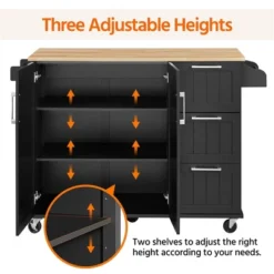 Yaheetech Rolling Kitchen Cart Kitchen Island With Storage Cabinet -Furniture GUEST a6b3f342 0b49 4640 a9b5 d6ca924707a4