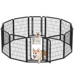 Yaheetech 12 Panels Dog Playpen Metal Pet Playpen, Black -Furniture GUEST a6df6ef0 38c6 430d a6f1 c02d089ad71a