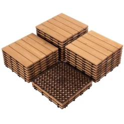 Yaheetech Pack Of 27 Fir Wood Flooring Tiles Interlocking Wood Tiles For Patio Garden -Furniture GUEST a729d723 0b79 4359 b2cc 4c72fcc55be9