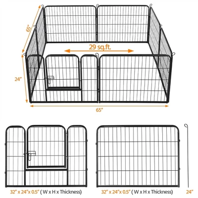 Yaheetech 8-Panel Metal Dog Playpen Fence For Outdoor Indoor 2 Yaheetech 8-Panel Metal Dog Playpen Fence For Outdoor Indoor - Image 2