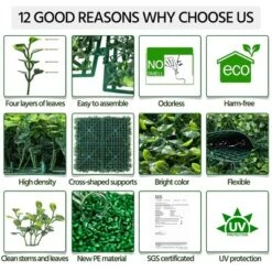 Yaheetech 6PCS Artificial Boxwood Panels Green Wall Decor Green -Furniture GUEST a8510c16 2109 43e0 8ced a4d1ab0c29b5