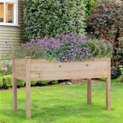 Yaheetech Fir Wood Garden Bed Planter Raised Bed