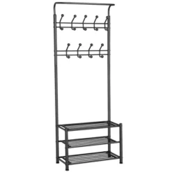 Yaheetech 74"H Metal Hall Tree Entryway Coat Rack -Furniture GUEST a93e0eac ebe0 4b34 90a2 a002dc92485e