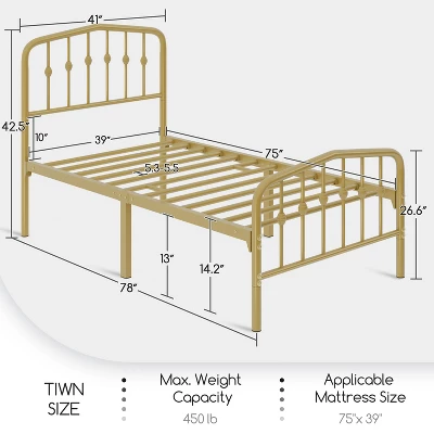 Yaheetech Modern Metal Bed Frame With Arched Headboard 2 Yaheetech Modern Metal Bed Frame With Arched Headboard - Image 2