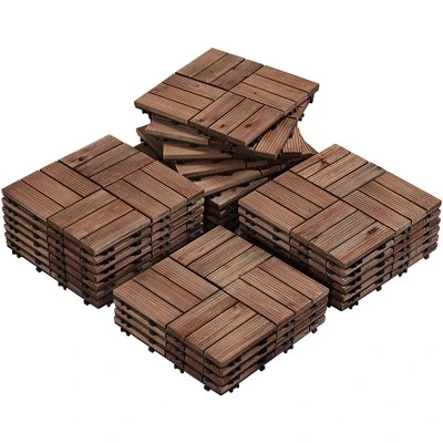 Yaheetech Pack Of 27 Waterproof Plastic Interlocking Fir Wood Flooring Tiles 7 Yaheetech Pack Of 27 Waterproof Plastic Interlocking Fir Wood Flooring Tiles - Image 7