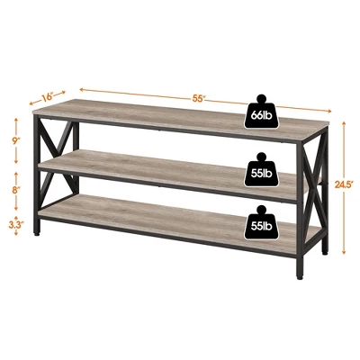 Yaheetech 55 Inch 3-Layer Shelved TV Stand Lengthened TV Cabinet Console Table 2 Yaheetech 55 Inch 3-Layer Shelved TV Stand Lengthened TV Cabinet Console Table - Image 2