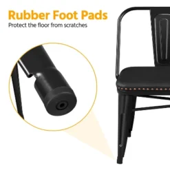 Yaheetech Industrial Metal Dining Bench With Upholstered Seat, Black -Furniture GUEST ac876813 9949 4af2 93a7 3207af045bf1