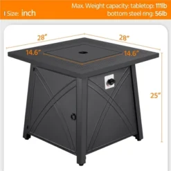 Yaheetech 28'' Propane Gas Fire Pit With Lid And Iron Tabletop 9 Yaheetech 28'' Propane Gas Fire Pit With Lid And Iron Tabletop -Furniture GUEST ac97cb24 eb94 4a16 a14a e547de524f19