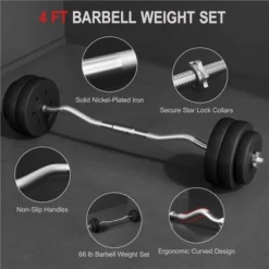 Yaheetech 66 Lb Detachable Curl Bar Set For Strength Training -Furniture GUEST ad368899 4de6 48c2 99ba e89a7ab72d38