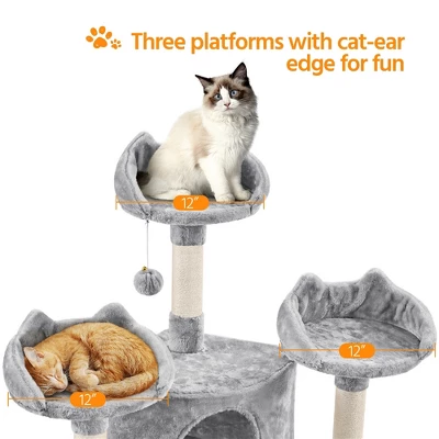 Yaheetech 76.5"H 5-Level Large Cat Tower With 3 Condos 3 Yaheetech 76.5"H 5-Level Large Cat Tower With 3 Condos - Image 3