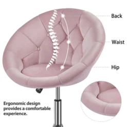 Yaheetech Swivel Tufted Height Adjustable Barrel Chair Accent Chair -Furniture GUEST ad878824 2a3c 48ae 9250 94997d26c9b9