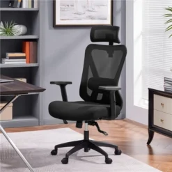 Yaheetech High Back Mesh Office Desk Chair With Multi-adjustable Headrest