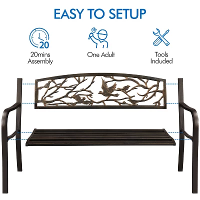 Yaheetech Patio Garden Bench With Backrest And Armrest 5 Yaheetech Patio Garden Bench With Backrest And Armrest - Image 5