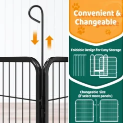 Yaheetech 16 Panels Dog Playpen Panels Metal Pet Exercise Barrier Outdoor Indoor, Black -Furniture GUEST adb43d3a 55d4 47c0 8c0a a5e3a6321f02 1