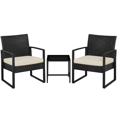 Yaheetech 3 Piece Patio Set Modern PE Bistro Furniture Conversation Sets 8 Yaheetech 3 Piece Patio Set Modern PE Bistro Furniture Conversation Sets - Image 8