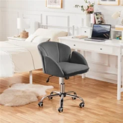 Yaheetech Modern Swivel Rolling Desk Chair With Armrests For Home Office