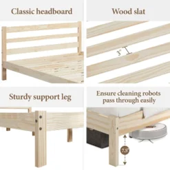 Yaheetech Wooden Bed Frame With Paneled Headboard -Furniture GUEST aede6443 e809 4047 b9fc 9599bc30c43e