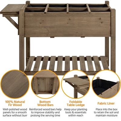 Yaheetech Elevated Garden Planter With Removable Grow Grids Dark Brown 3 Yaheetech Elevated Garden Planter With Removable Grow Grids Dark Brown - Image 3