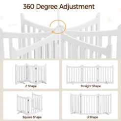 Yaheetech 24inch Tall Freestanding Wooden Pet Gate With Door, White 12 Yaheetech 24inch Tall Freestanding Wooden Pet Gate With Door, White -Furniture GUEST af8aa6a4 098a 42a6 94ca 5af028032672