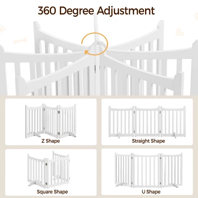 Yaheetech 24inch Tall Freestanding Wooden Pet Gate With Door, White 6 Yaheetech 24inch Tall Freestanding Wooden Pet Gate With Door, White - Image 6