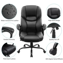 Yaheetech Faux Leather Executive Office Chair With Ergonomic High Back -Furniture GUEST af99bbb4 1e3c 42a5 8d8e de8bfbcbe06b
