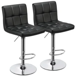 Yaheetech 2pcs Adjustable PU Leather Swivel Stool Armless Chairs With Bigger Base -Furniture GUEST b0080da9 f0d4 4685 baea 744a9079f22e