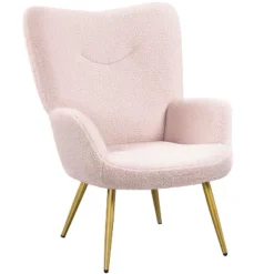 Yaheetech Modern Boucle Fabric Accent Chair For Living Room Bedroom -Furniture GUEST b016bec9 ce30 4ce2 889b 5dd022cbbf69