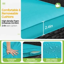 Yaheetech Wicker Rattan Coffee Table And Two Chairs Patio Conversation Set -Furniture GUEST b140bcdf 6310 4111 b487 ac9c89973d83