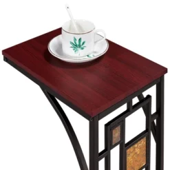 Yaheetech C Shaped Side Sofa Snack Table Coffee Tray End Table For Living Room -Furniture GUEST b1dafea0 e5fe 458f 96b3 01123f075095