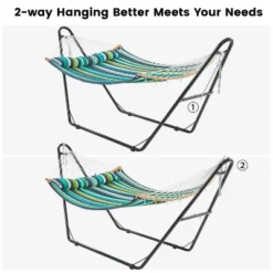 Yaheetech Padded Hammock With Universal Steel Stand For Outdoor Balconies, Porches, Patios -Furniture GUEST b2197c78 5029 49af 85ab c758dcfebcc1
