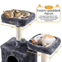 Yaheetech 71.5"H Plush Cat Tree With 2 Condos -Furniture GUEST b2bb5b02 5f54 450a 94ee 8312021fa275