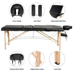 Yaheetech 3 Folding Massage Tables Adjustable Massage Bed -Furniture GUEST b3456388 4ddb 4b36 afae e74020fde36d